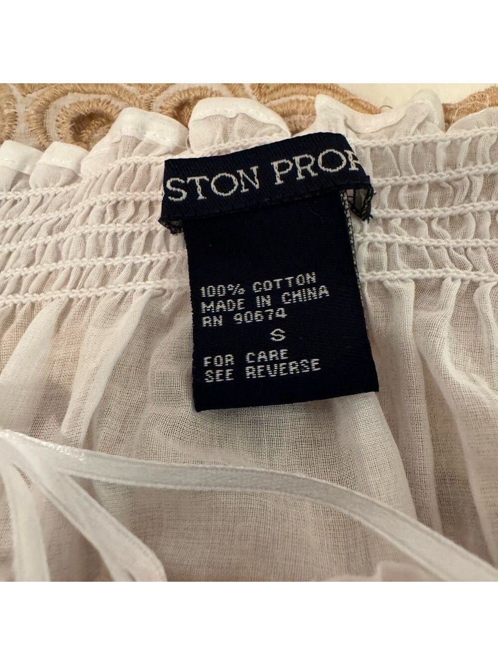 Boston Proper Top with Embroidery Details on bottom and sleeves Size S NWT - Picture 15 of 17